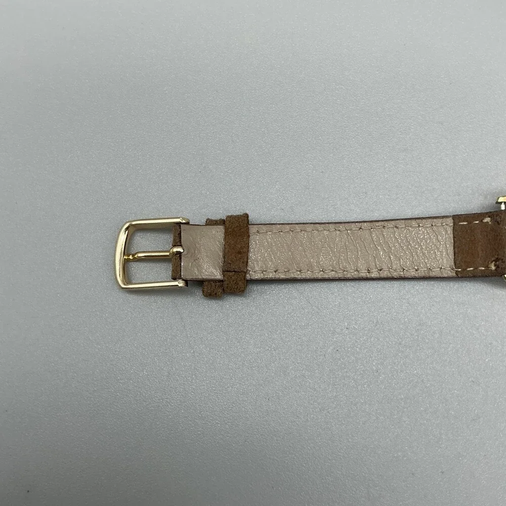 Vintage Guess 1991 Womens Watch 25mm Black Logo Dial Gold Tone New Battery